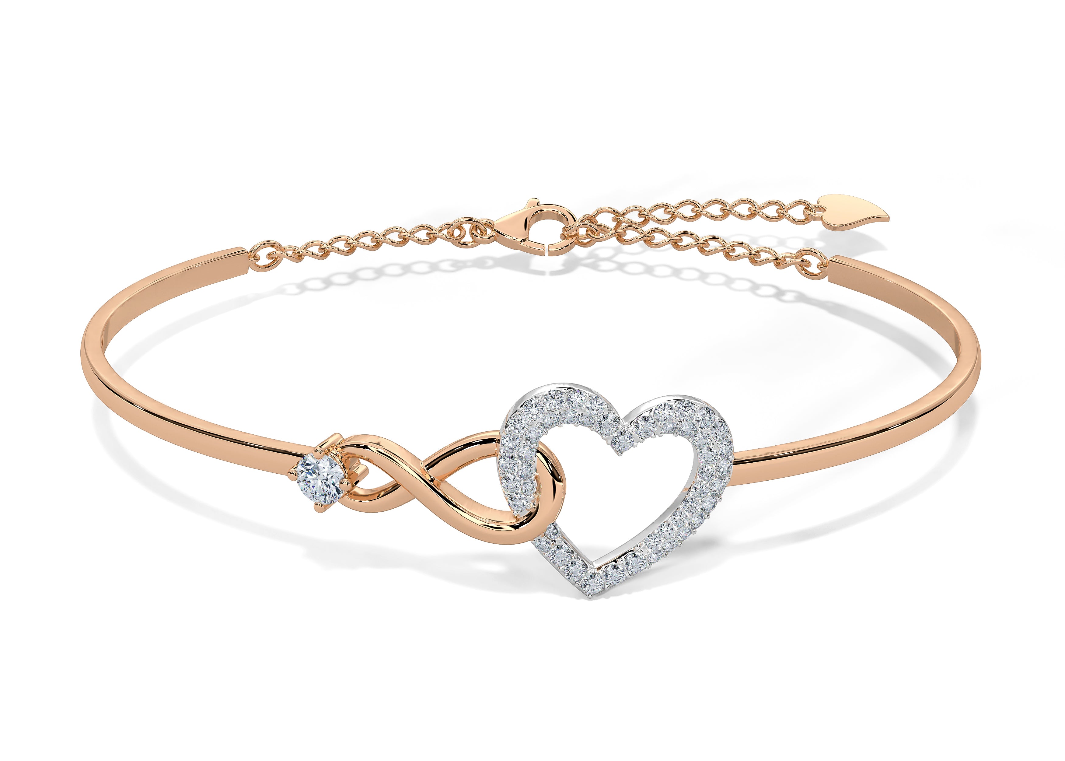 Amband dames goud infinity hartje verstelbaar