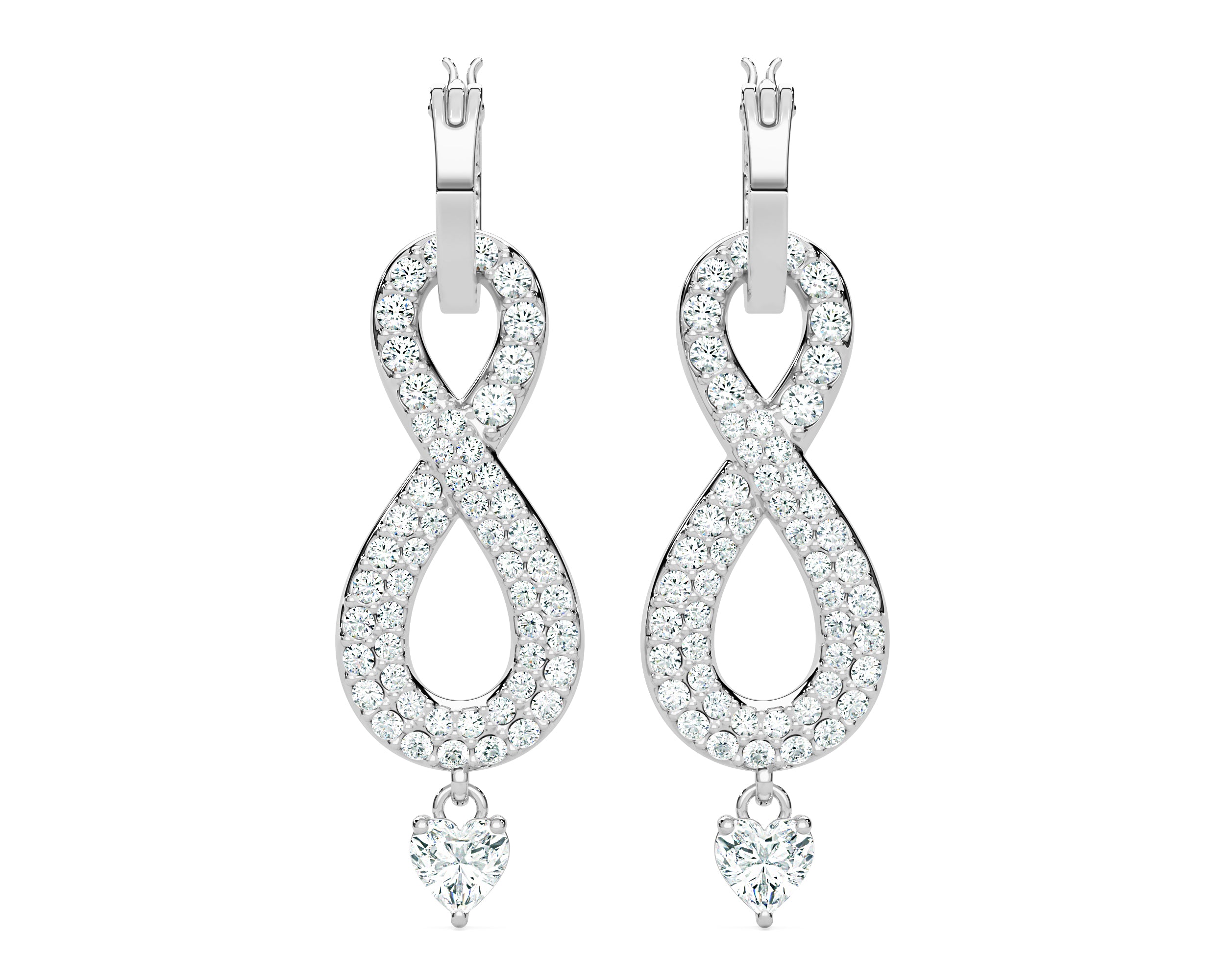 Oorbellen dames zilver infinity zirkonia steentjes