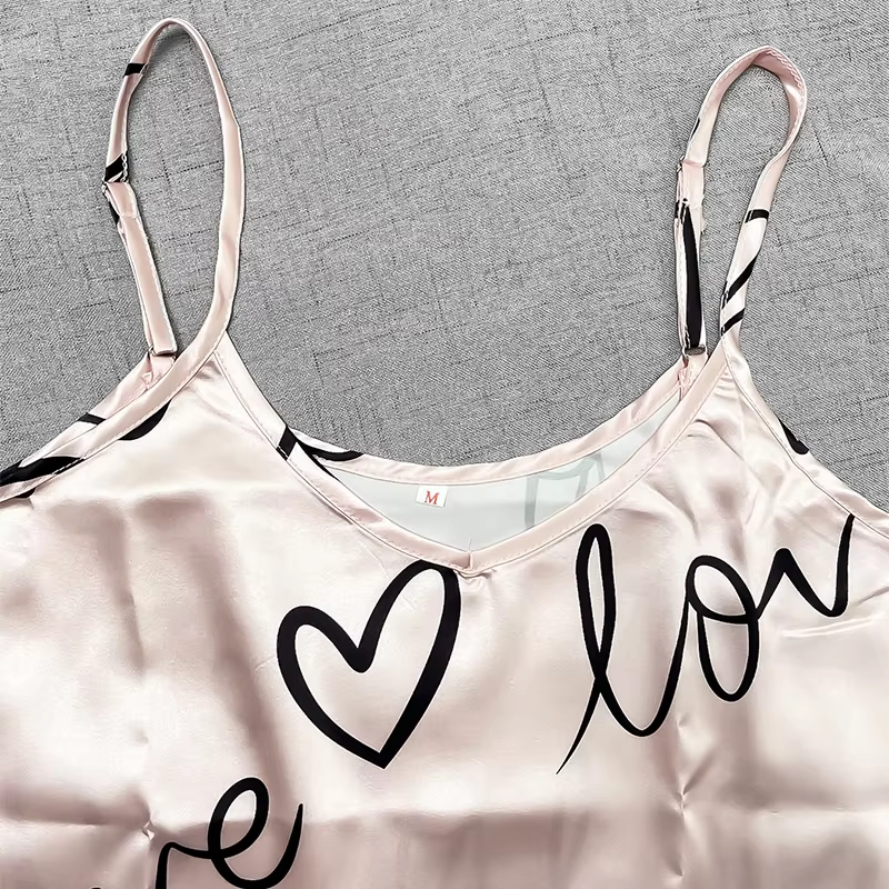 Pyjama Set Dames | Satijn | Love & Hartjes