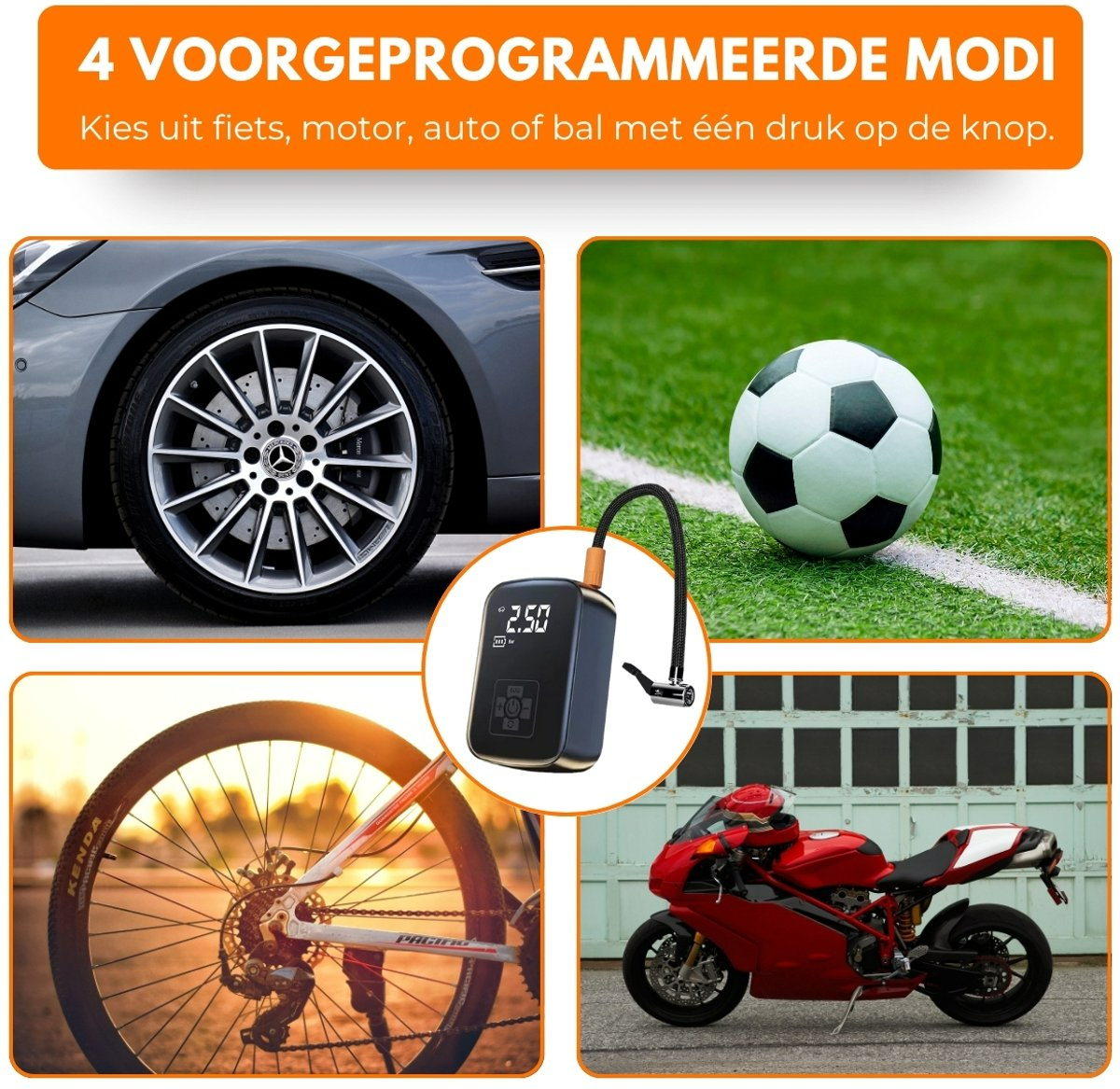 Boncy® Elektrische Luchtcompressor met Drukmeter