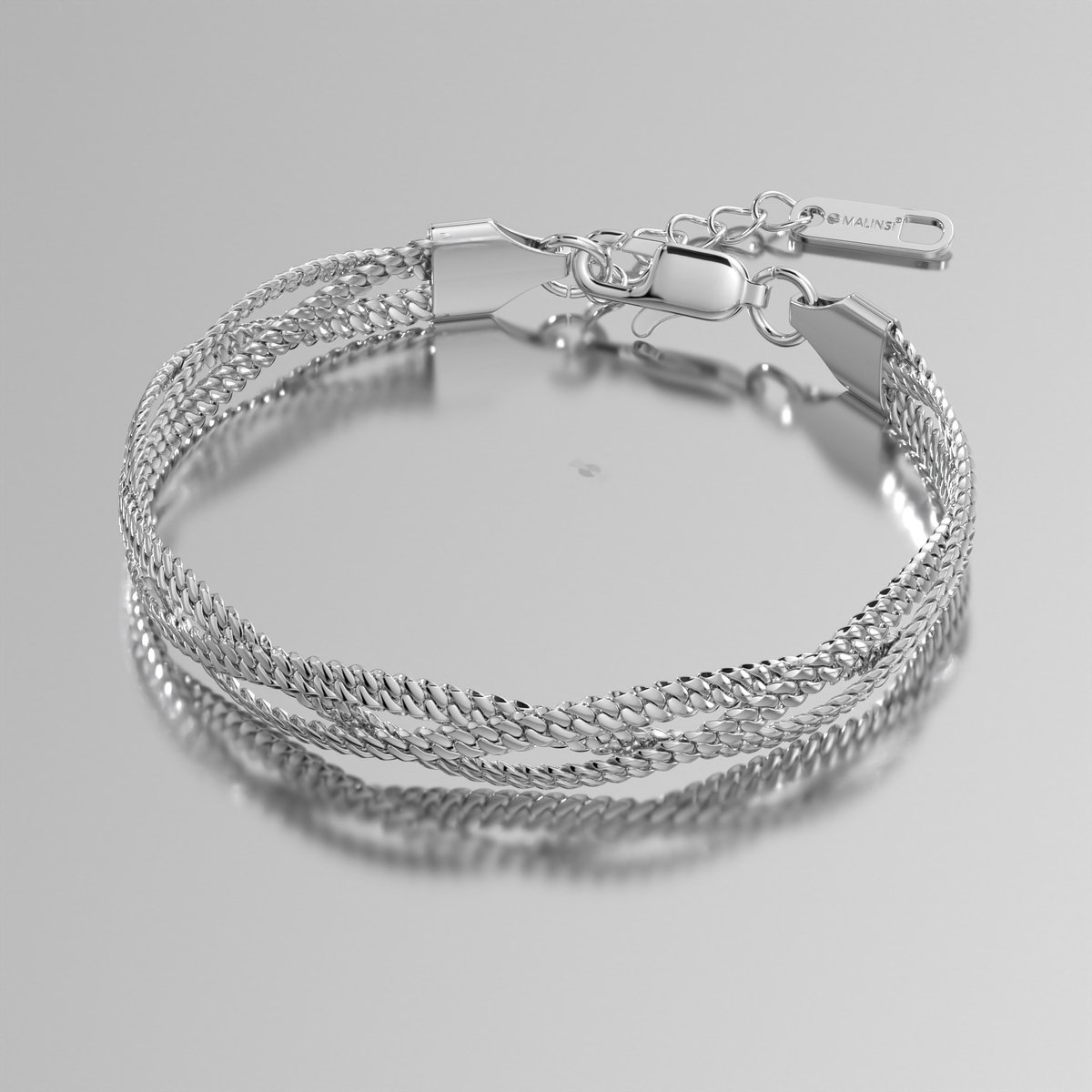 Malinsi® Armband Dames | Triplet Chain | Zilver