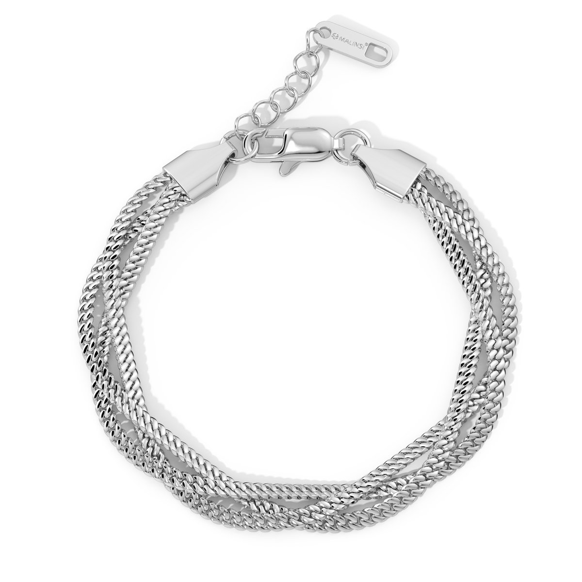 Malinsi® Armband Dames | Triplet Chain | Zilver