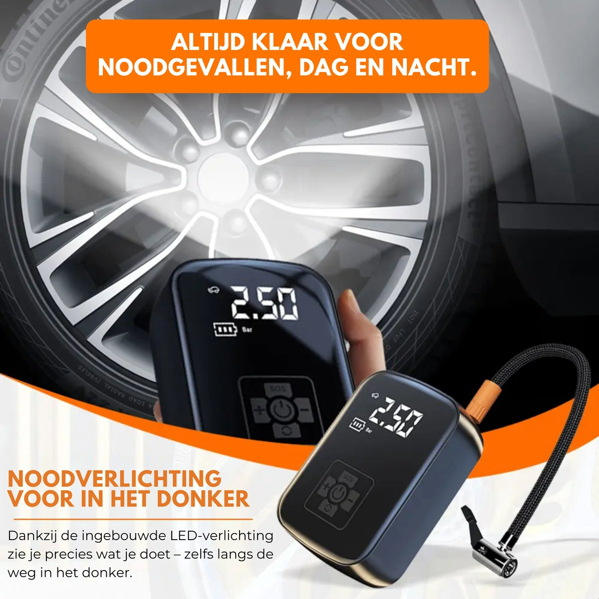 Boncy® Elektrische Luchtcompressor met Drukmeter