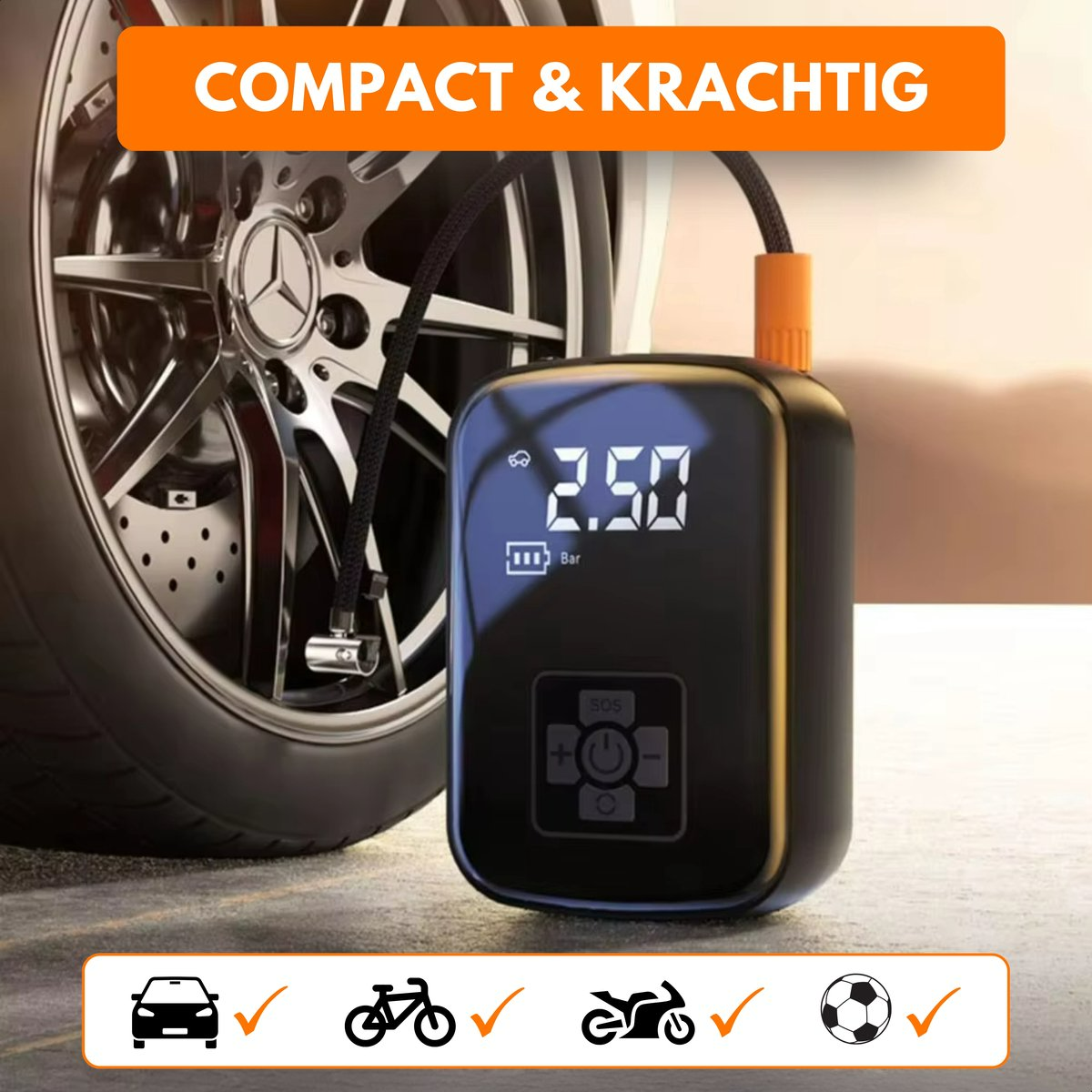 Boncy® Elektrische Luchtcompressor met Drukmeter