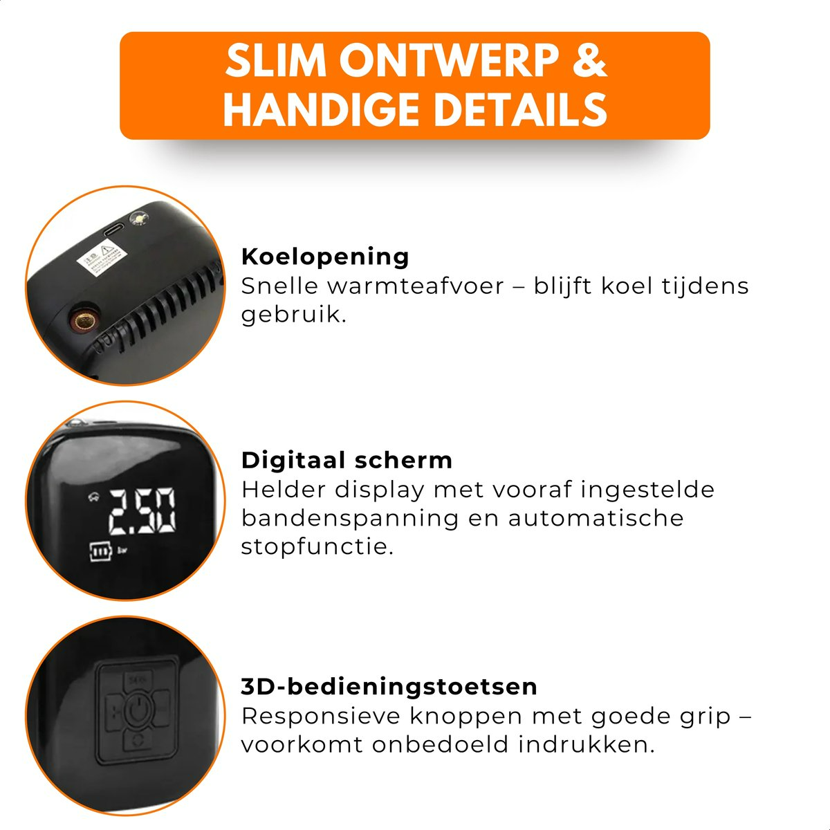 Boncy® Elektrische Luchtcompressor met Drukmeter