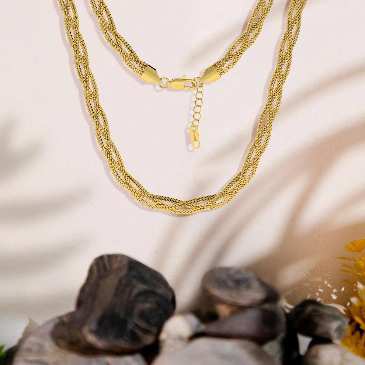 Malinsi® Ketting Dames | Triplet Chain | Goud