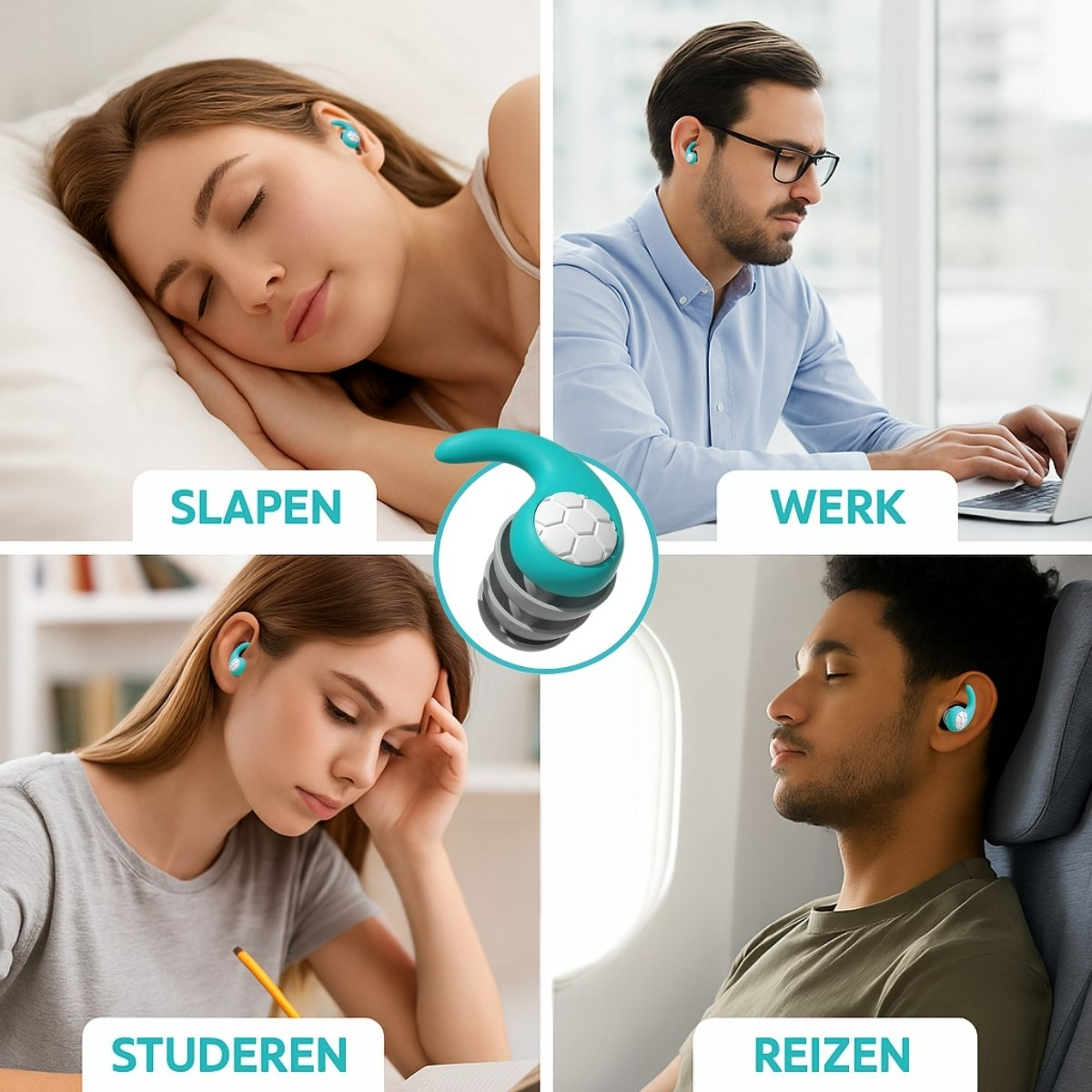 Boncy® Herbruikbare Slaap Oordoppen | Mint-Groen