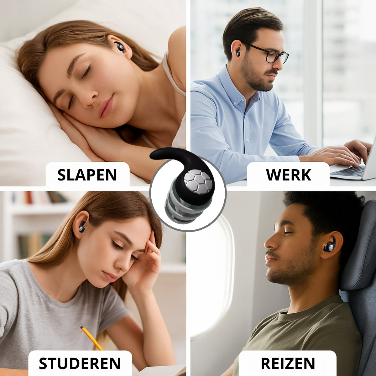 Boncy® Herbruikbare Slaap Oordoppen | Zwart