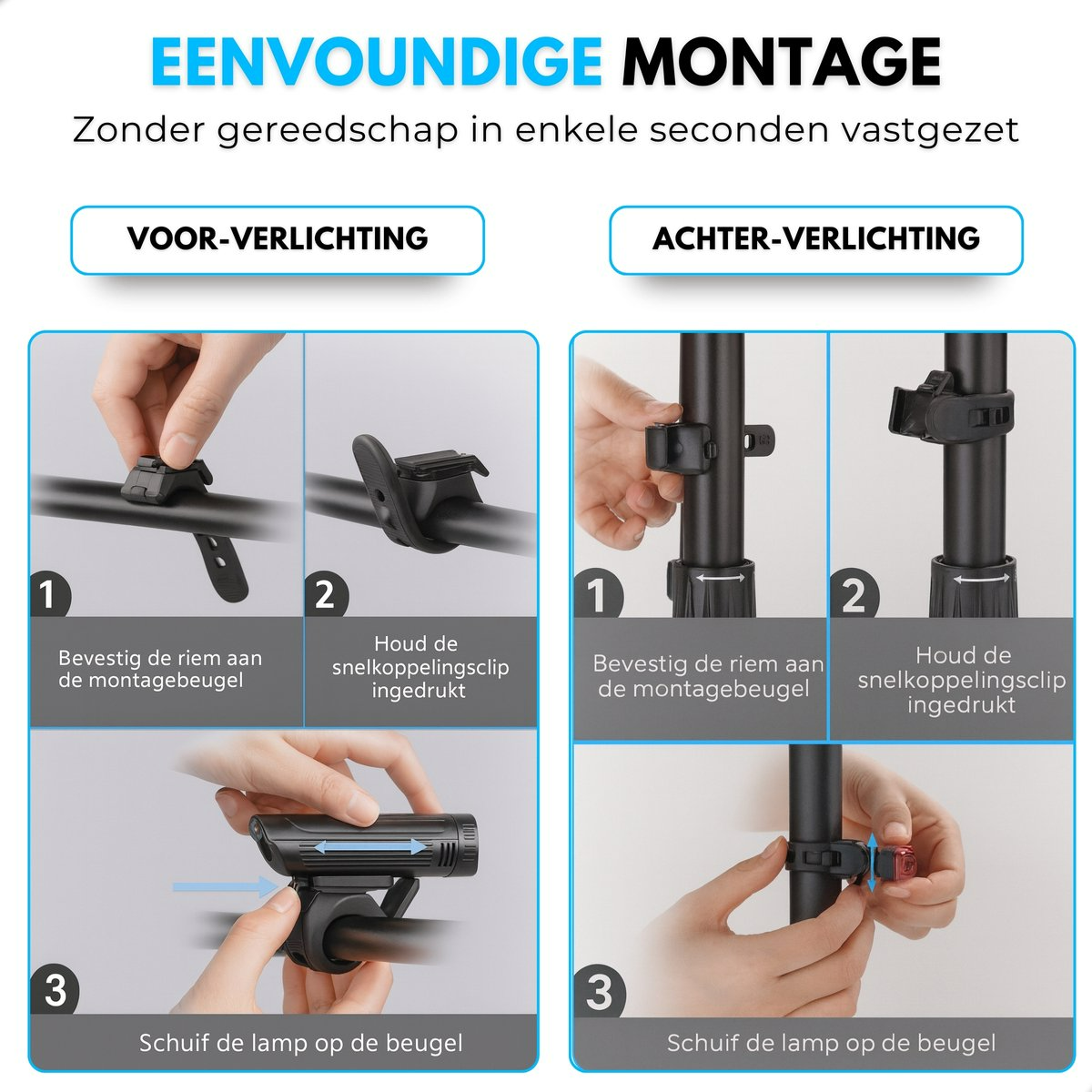 Boncy® Oplaadbare Fietslamp Set