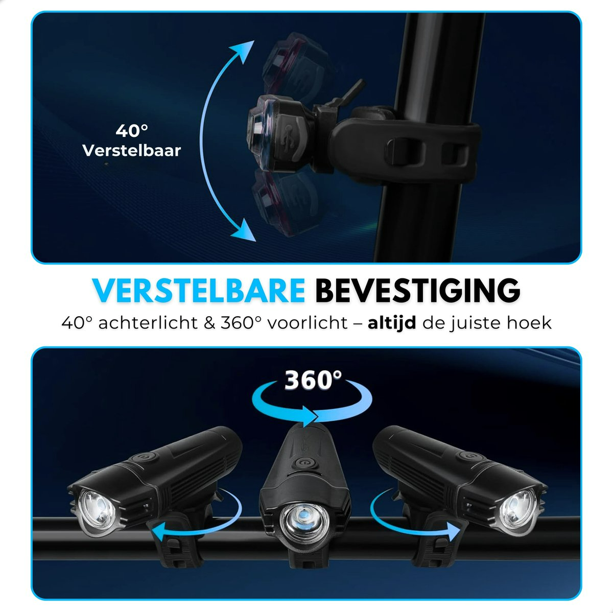 Boncy® Oplaadbare Fietslamp Set