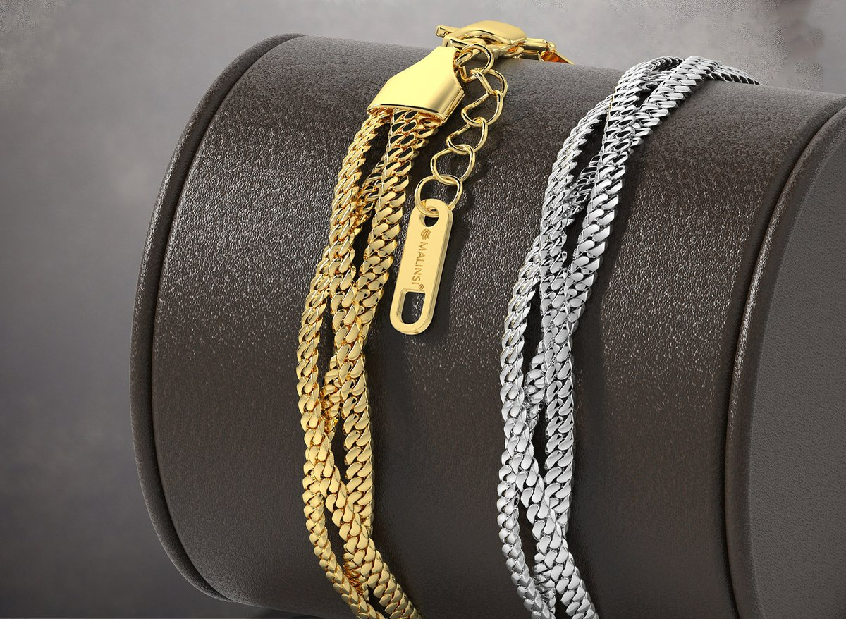 Malinsi® Armband Dames | Triplet Chain | Zilver