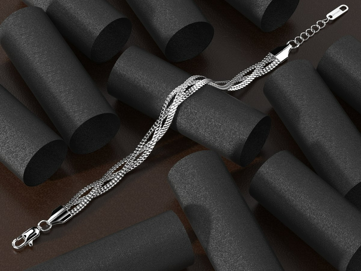 Malinsi® Armband Dames | Triplet Chain | Zilver