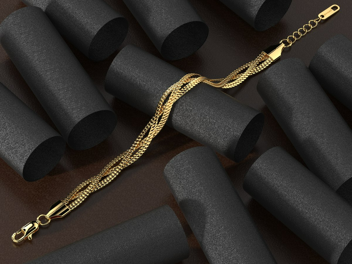 Malinsi® Armband Dames | Triplet Chain | Goud