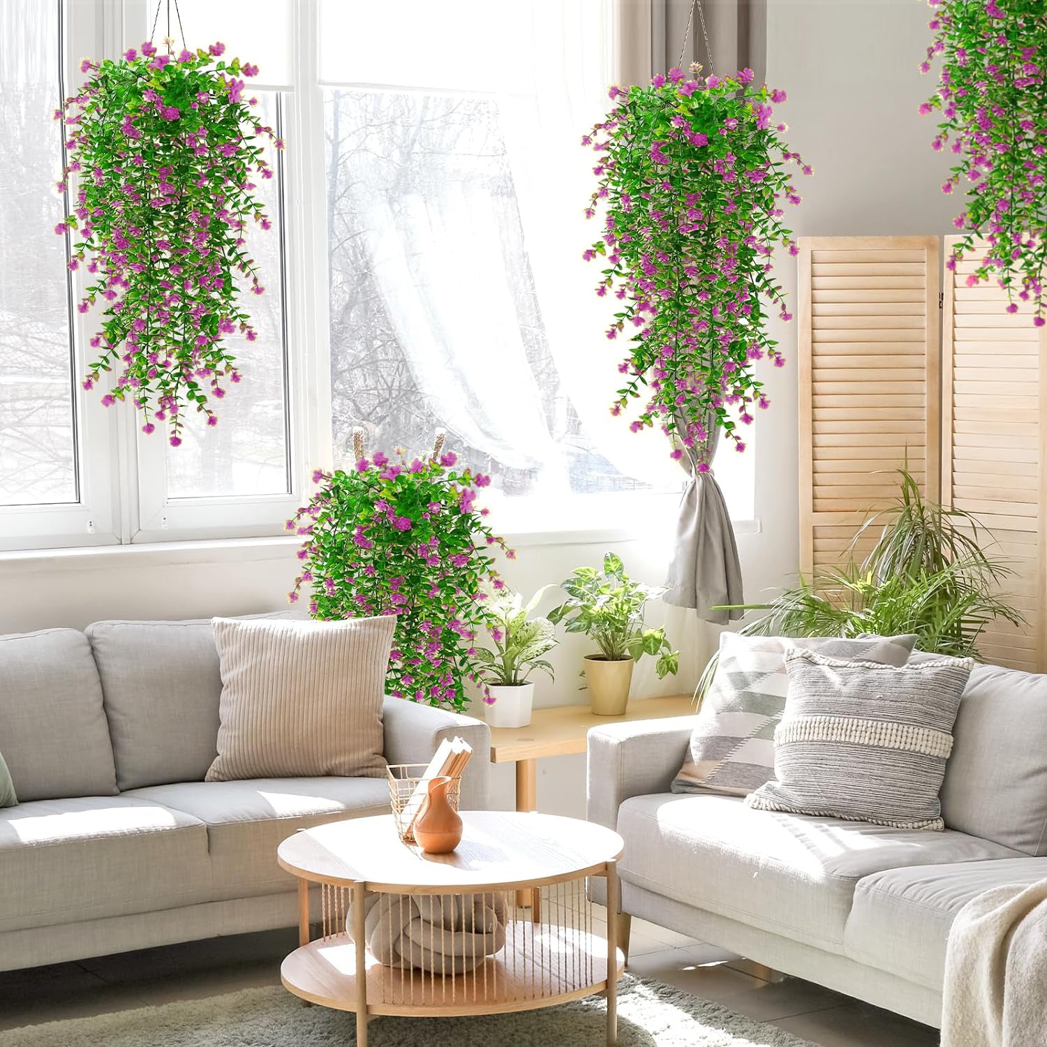 Premium Kunstplant | Hangplant Roze/Groen | 3 Stuks