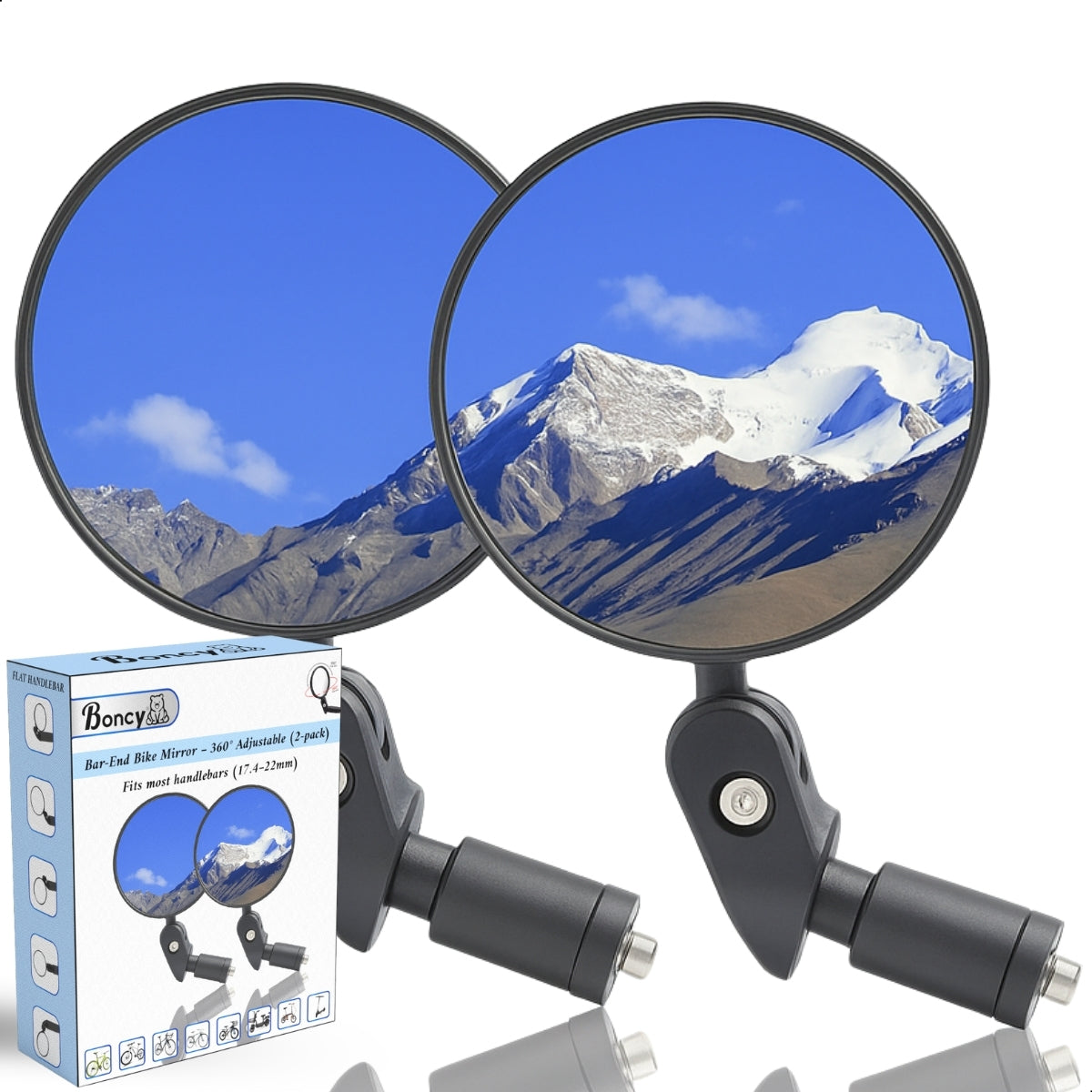 Boncy® Fietsspiegel 2-pack | In stuur