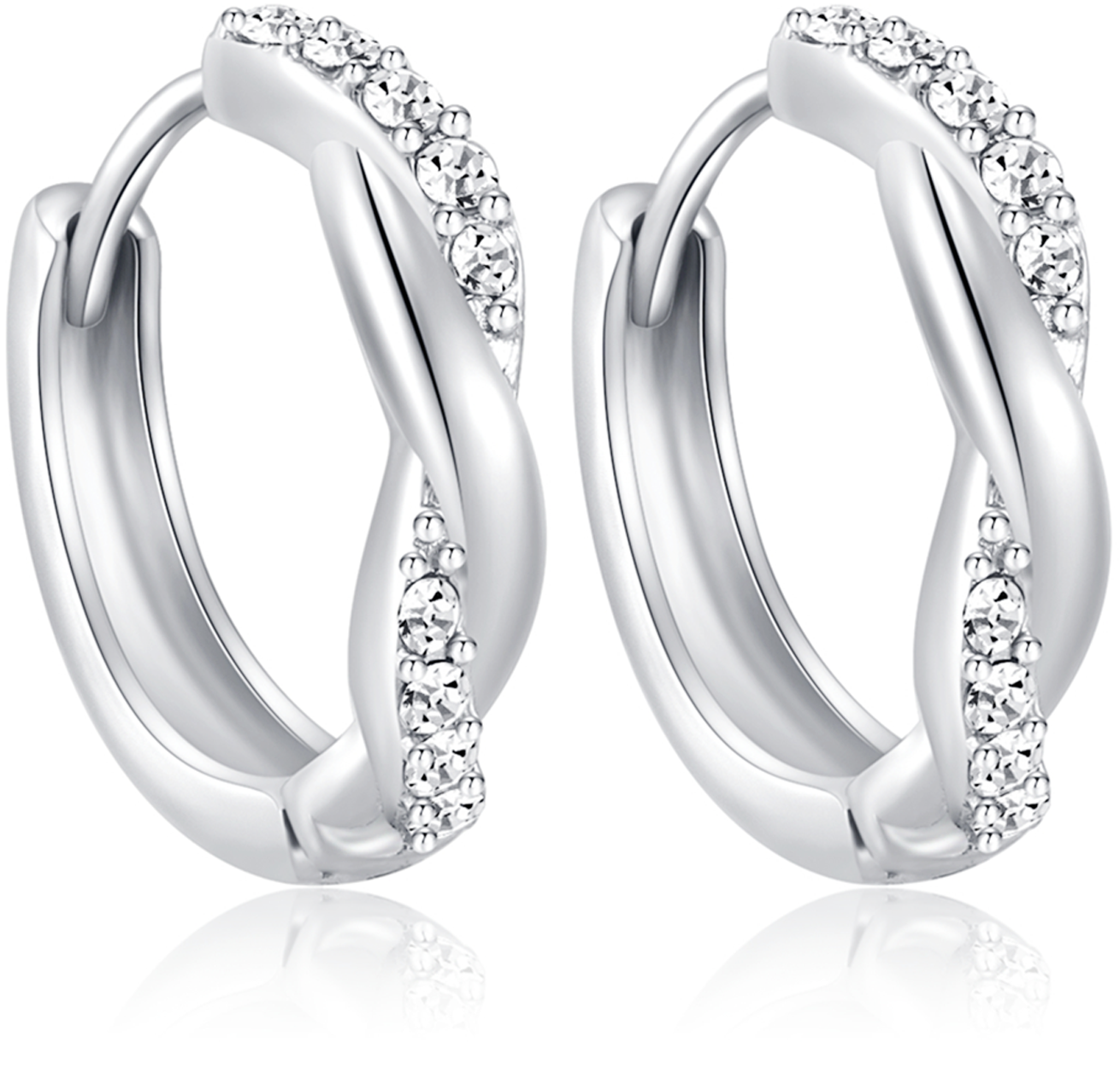 Oorbellen Dames Gevlochten | Zilver | Compleet RVS