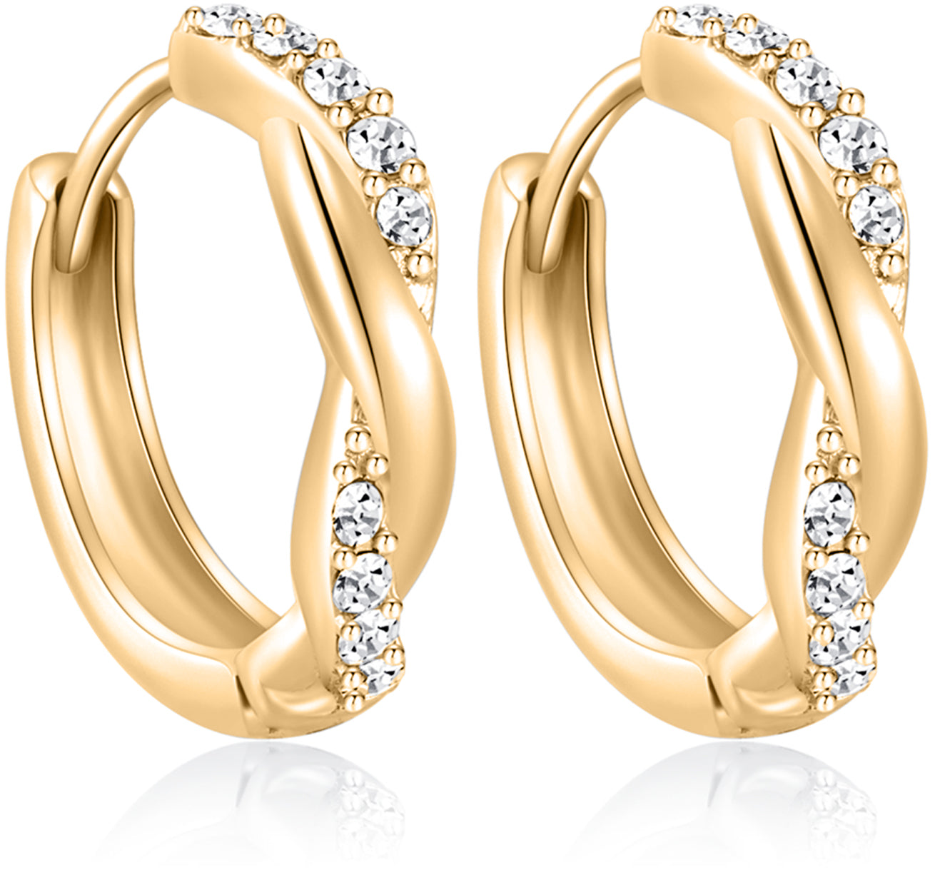 Oorbellen Dames Gevlochten | Goud Plated RVS