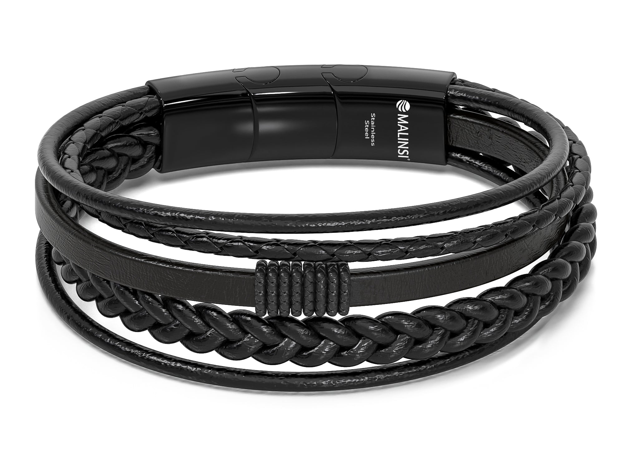Luxe Leren Armband | Zwart