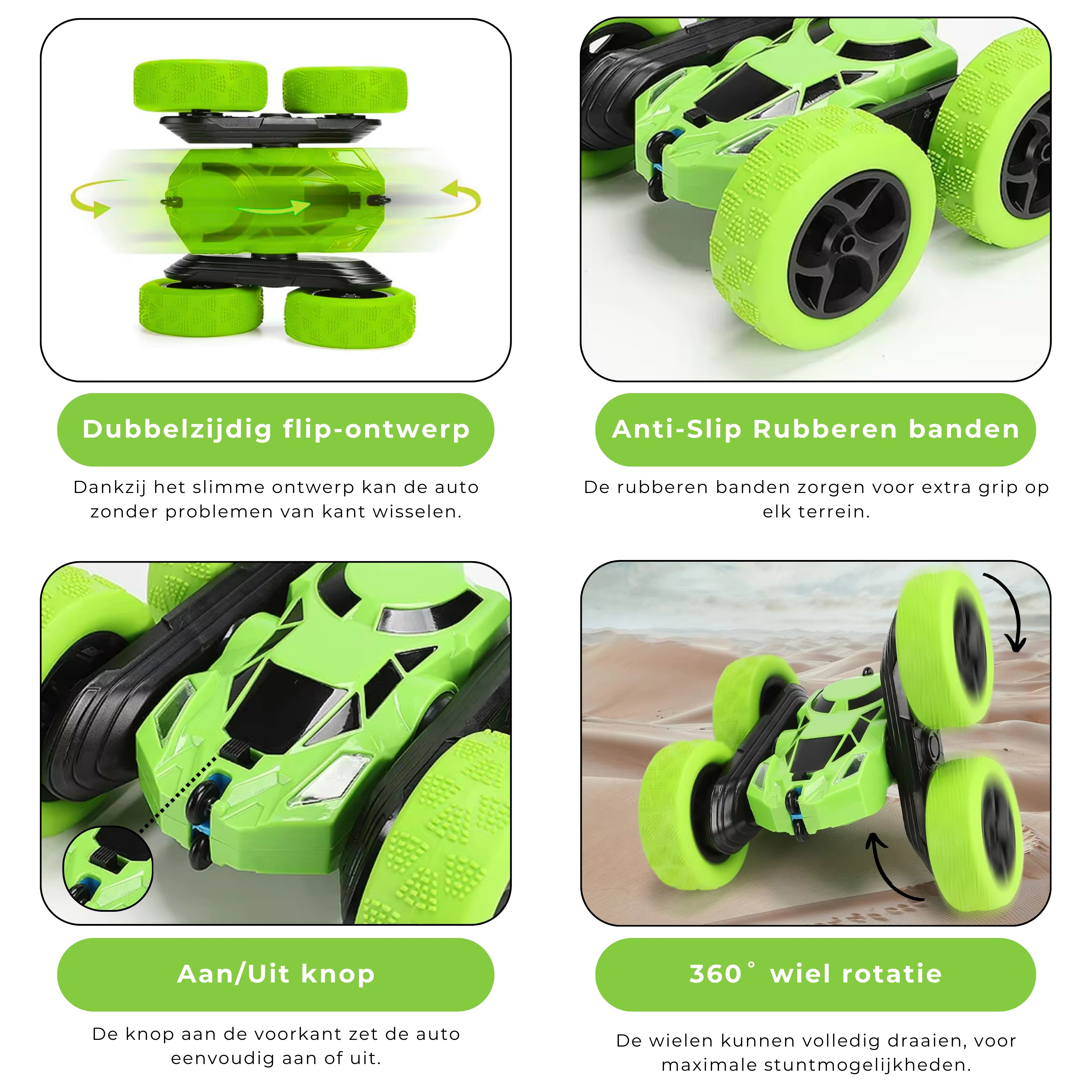 Bestuurbare Stunt Auto | Groen