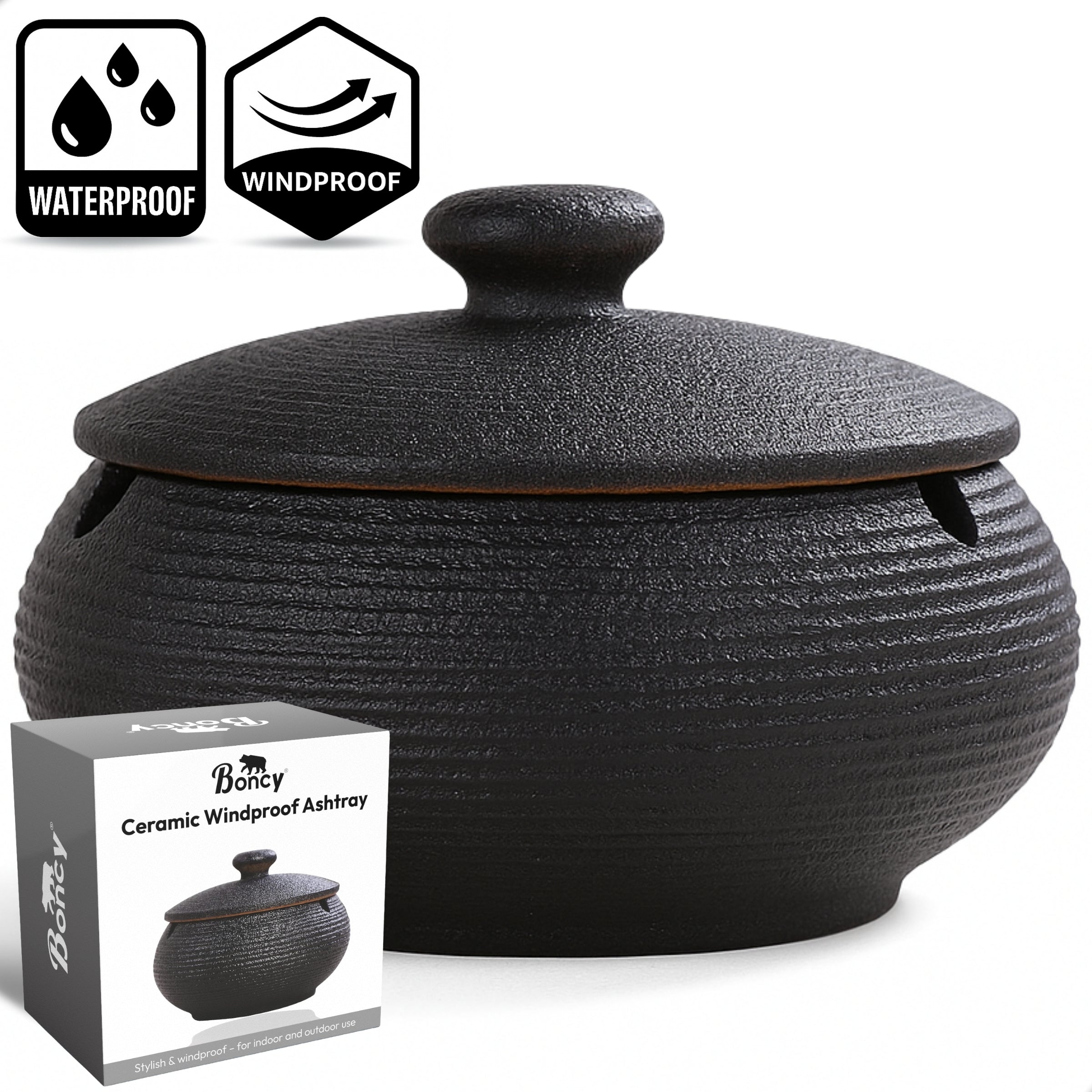 Boncy® Asbak met Deksel | Keramiek Zen