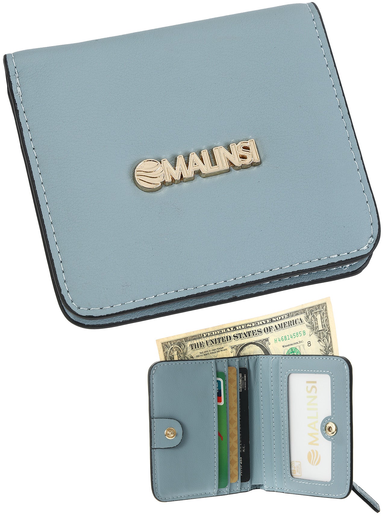 Portemonnee Dames | Blauw Billfold Compact