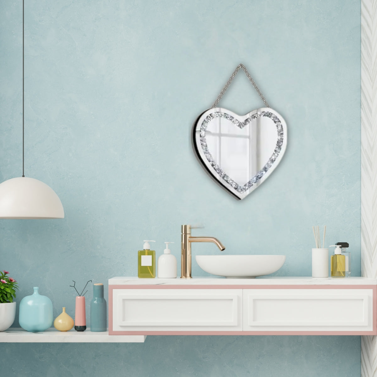 Hart Spiegel Met Diamanten