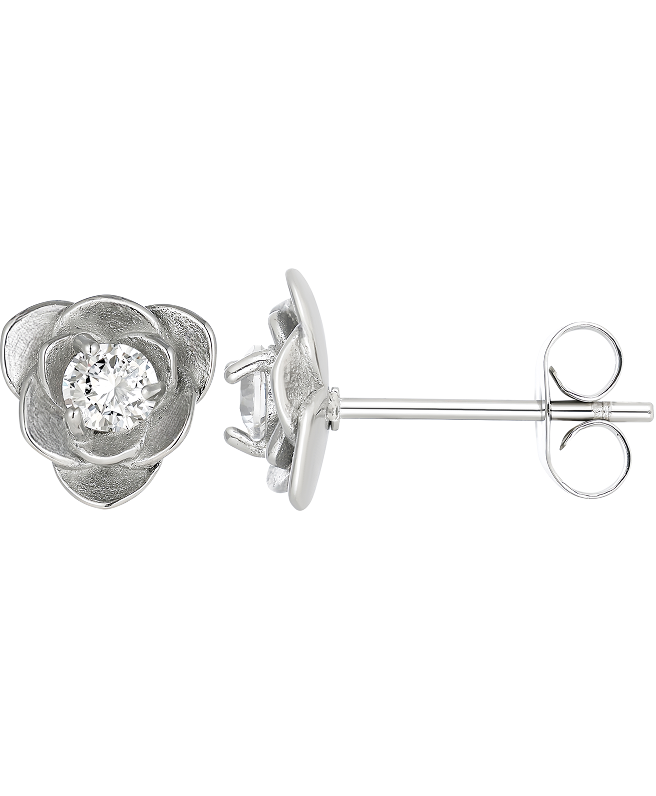 Oorbellen Dames Roos | Zilver | Compleet RVS