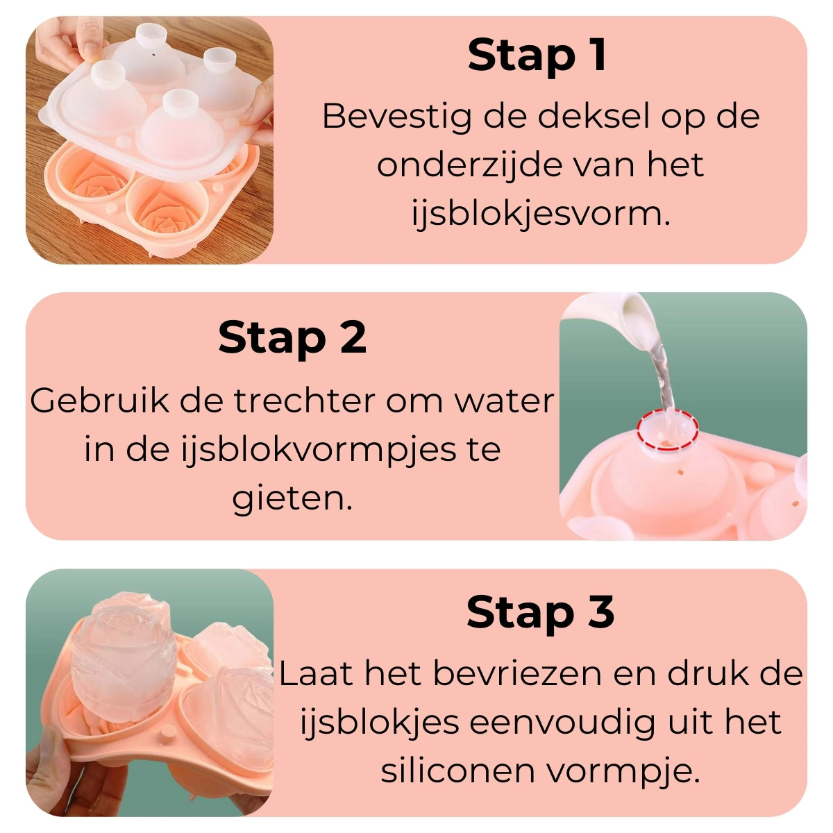 Roosvormige IJsblokjes Maker Met Deksel