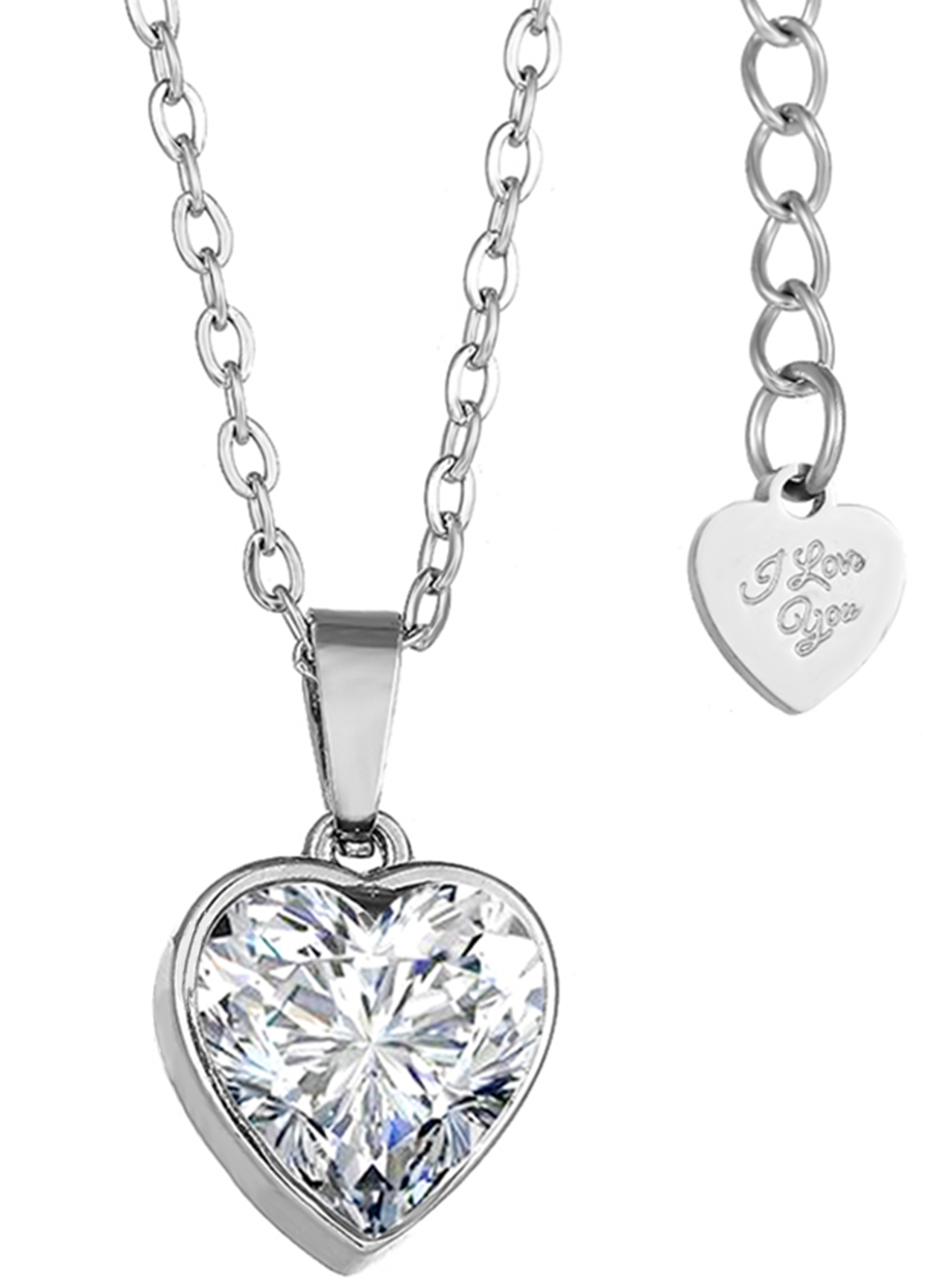 Ketting Dames | Love Hartje | Zilver Compleet RVS