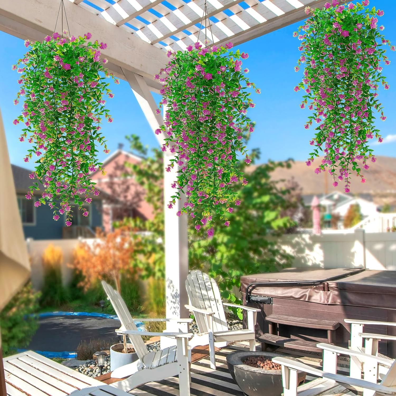 Premium Kunstplant | Hangplant Roze/Groen | 3 Stuks