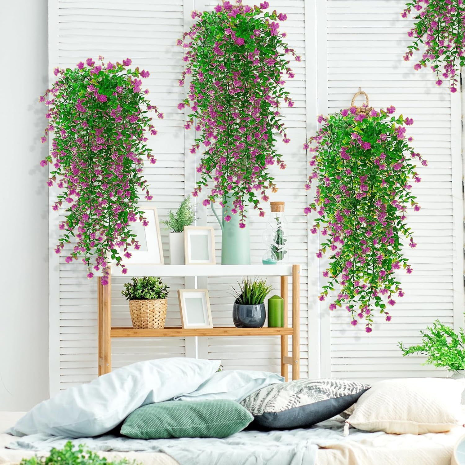 Premium Kunstplant | Hangplant Roze/Groen | 3 Stuks