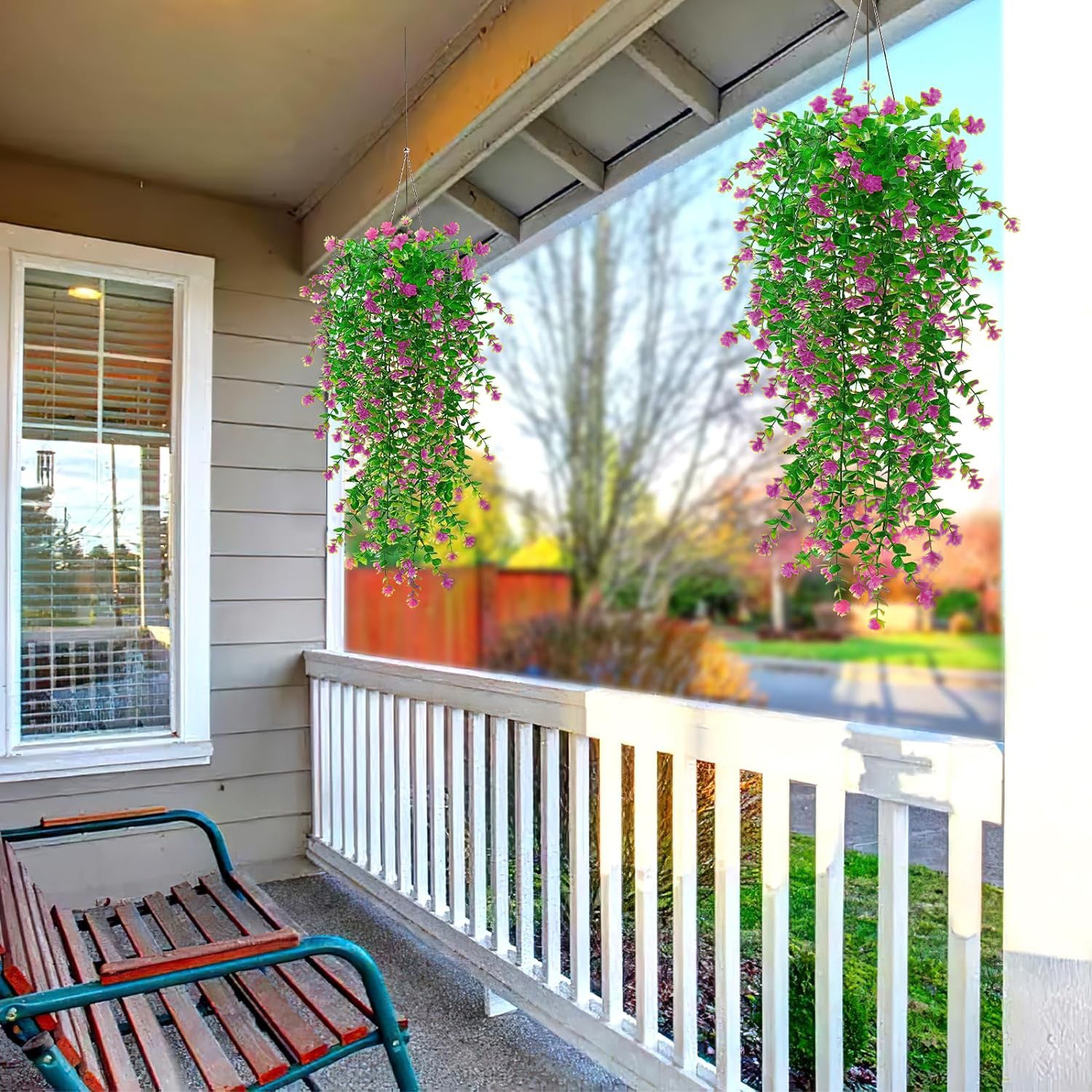 Premium Kunstplant | Hangplant Roze/Groen | 3 Stuks