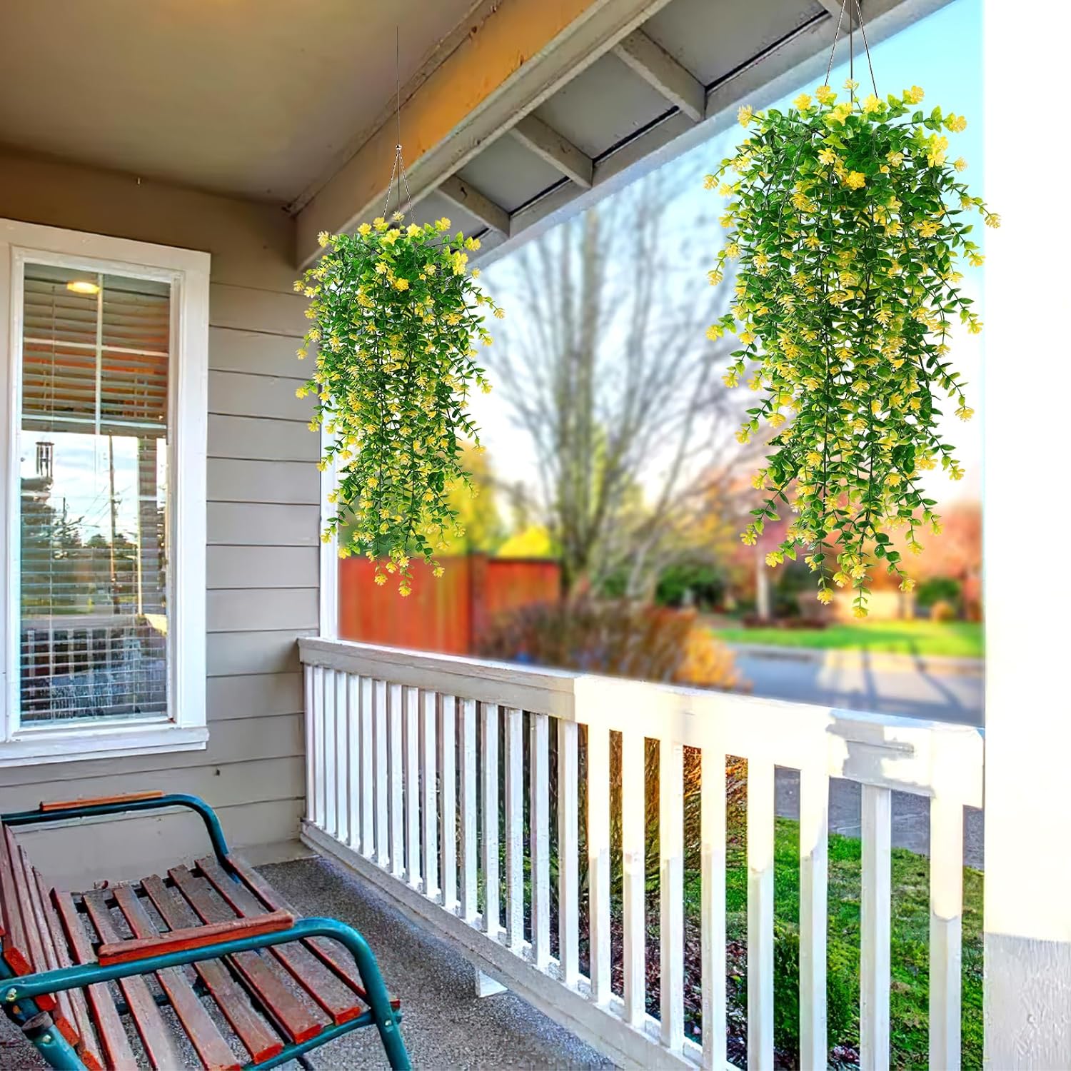 Premium Kunstplant | Hangplant Geel/Groen | 3 Stuks