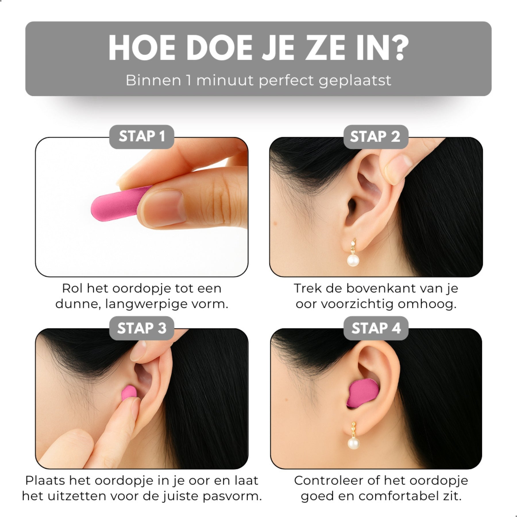 Boncy® Slaapoordoppen | 50 Stuks | Roze