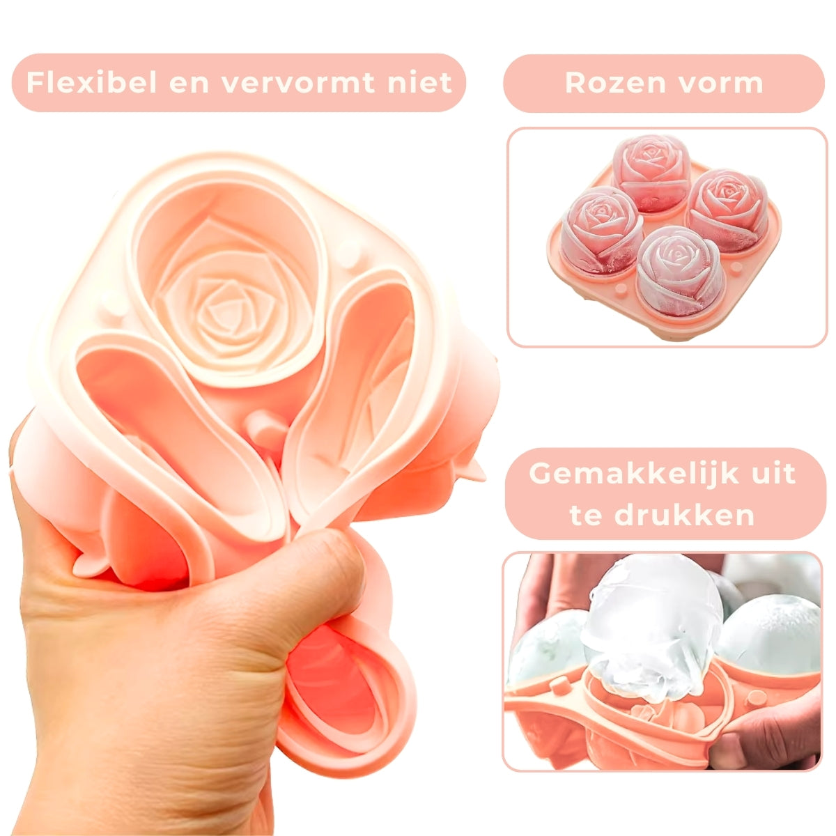 Roosvormige IJsblokjes Maker Met Deksel