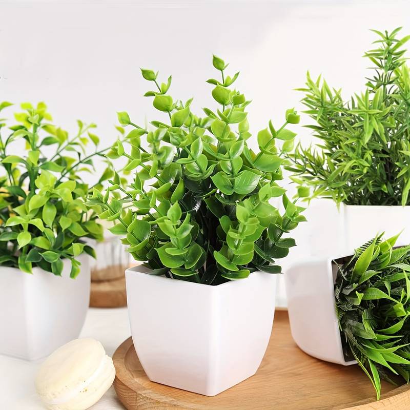 Premium Kunstplant | Plantjes In Pot | 4 Stuks