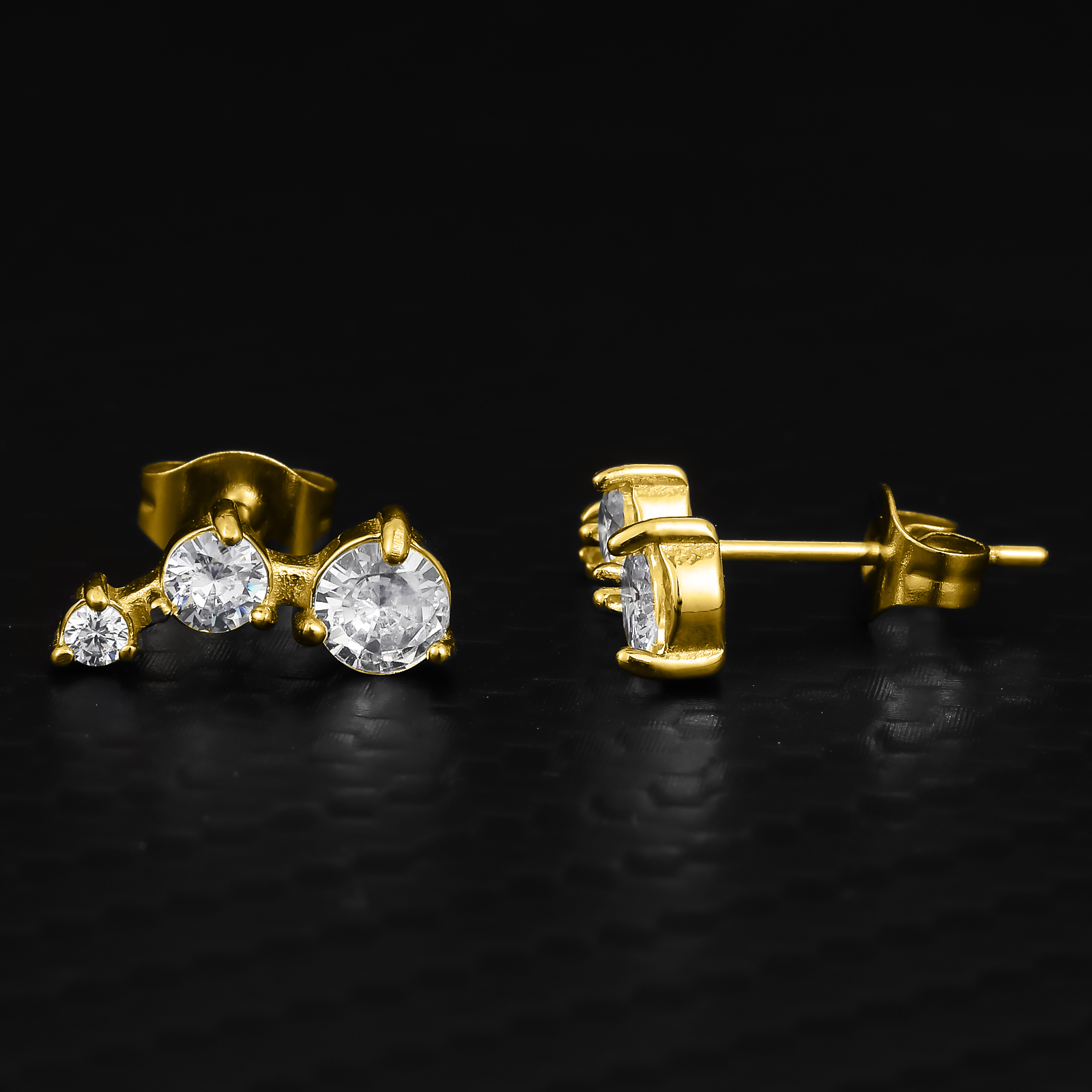 Oorbellen Dames 3D | Goud | 18K Goud Plated RVS