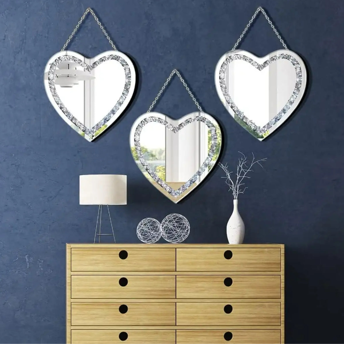 Hart Spiegel Met Diamanten