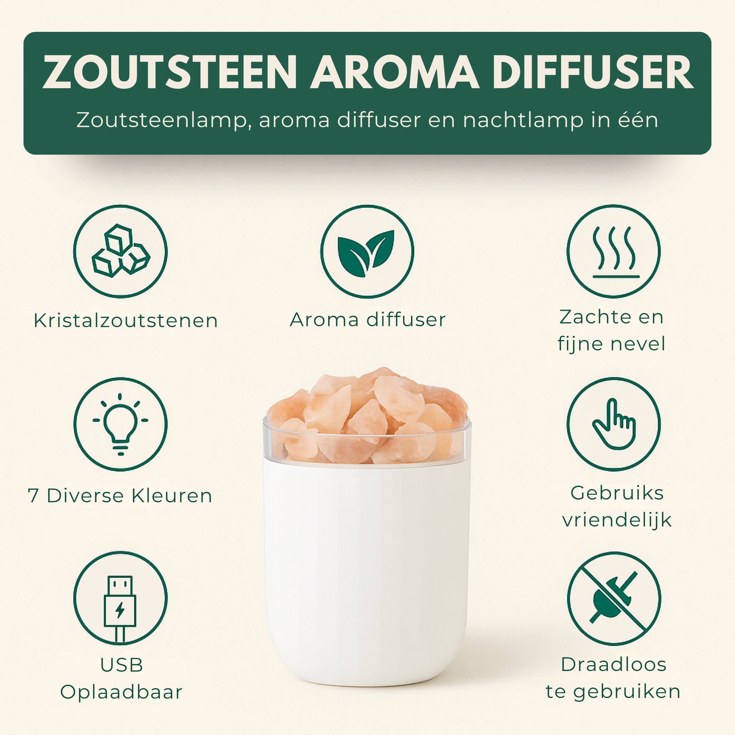 Boncy® Zoutsteen Aroma Diffuser