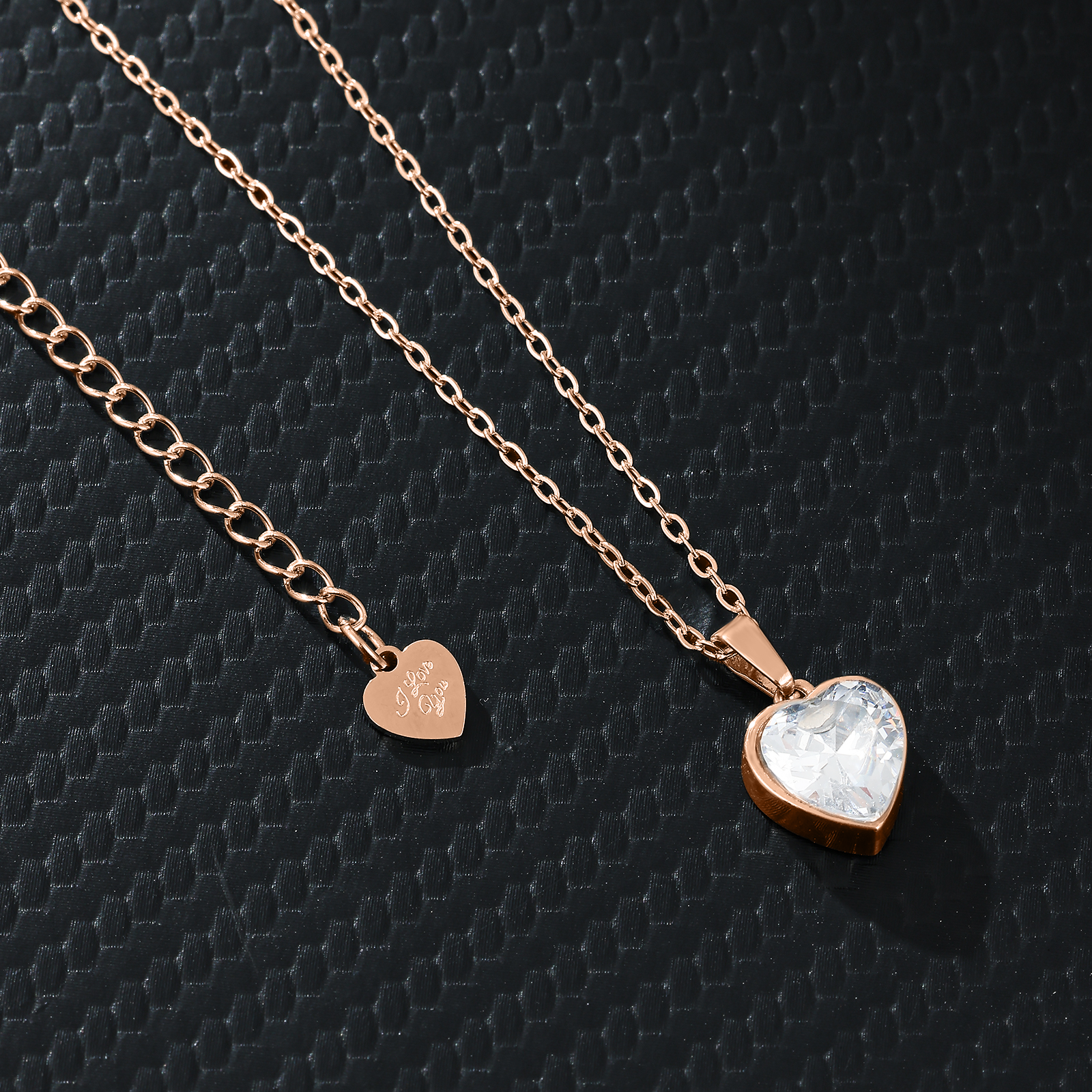Ketting Dames | Love Hartje | Rose Goud Plated RVS