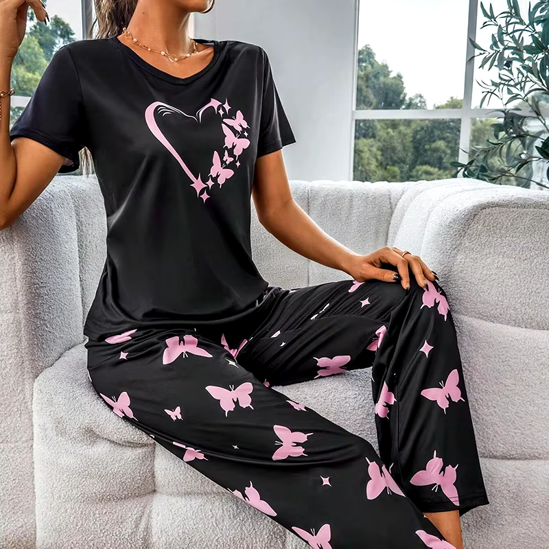 Pyjama Set Dames | Hartjes & Vlinders