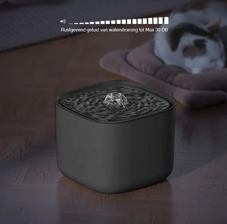 Luxe Drinkfontein Kat & Hond XL | Zwart