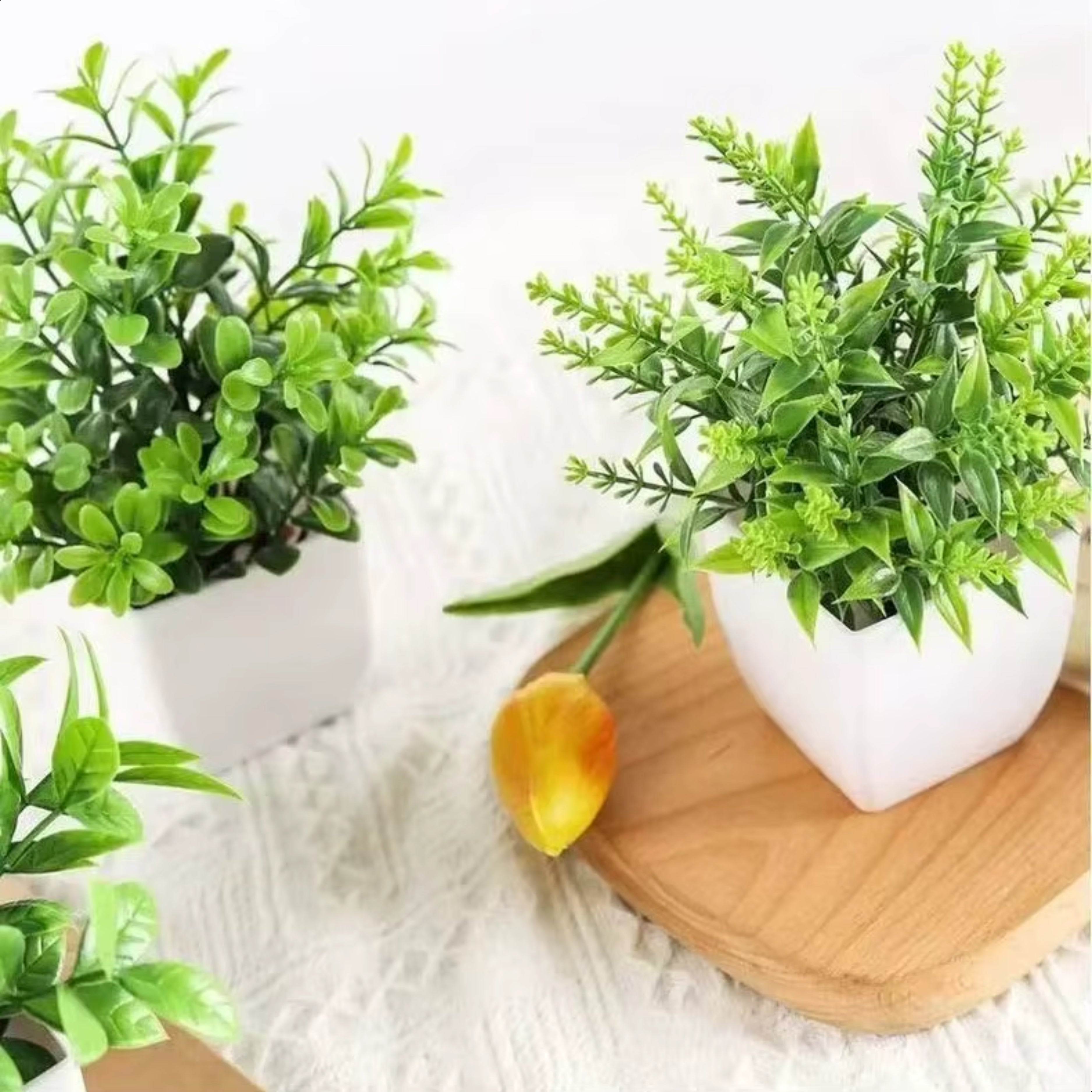 Premium Kunstplantjes in pot | 4 Stuks