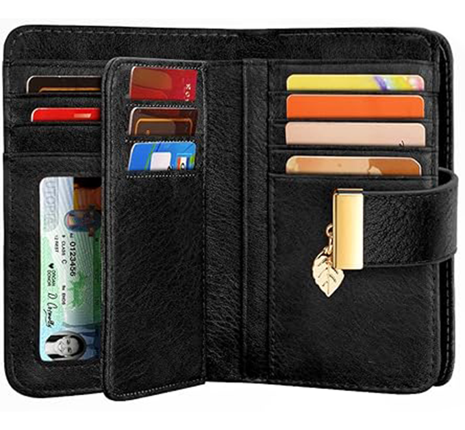 Portemonnee Dames | Zwart Leaf