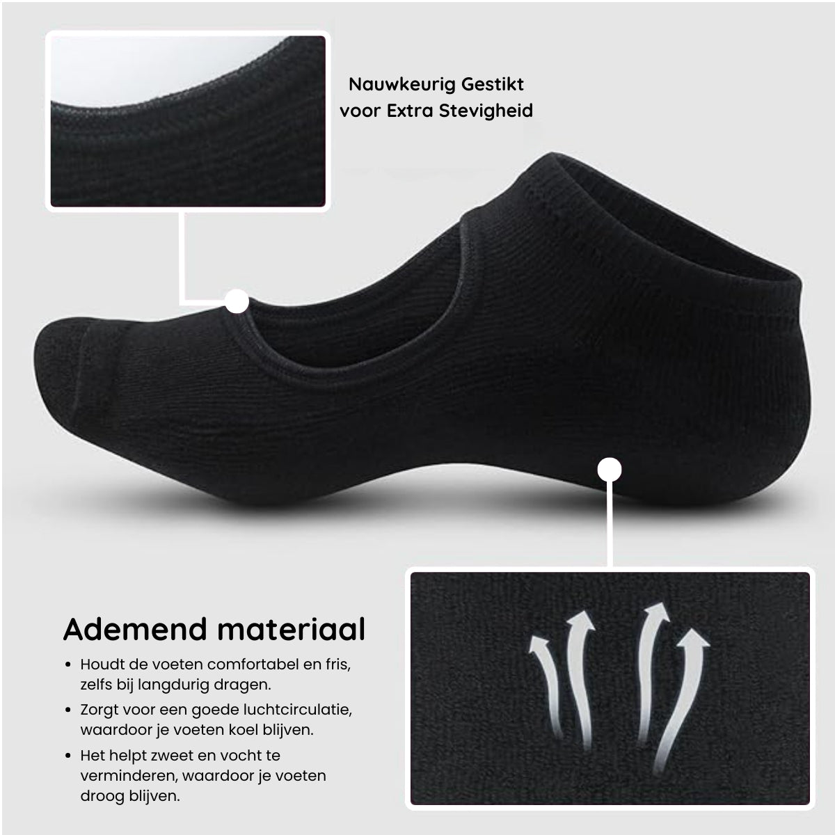 2-Pack Antislip Yoga Sokken | Zwart & Grijs