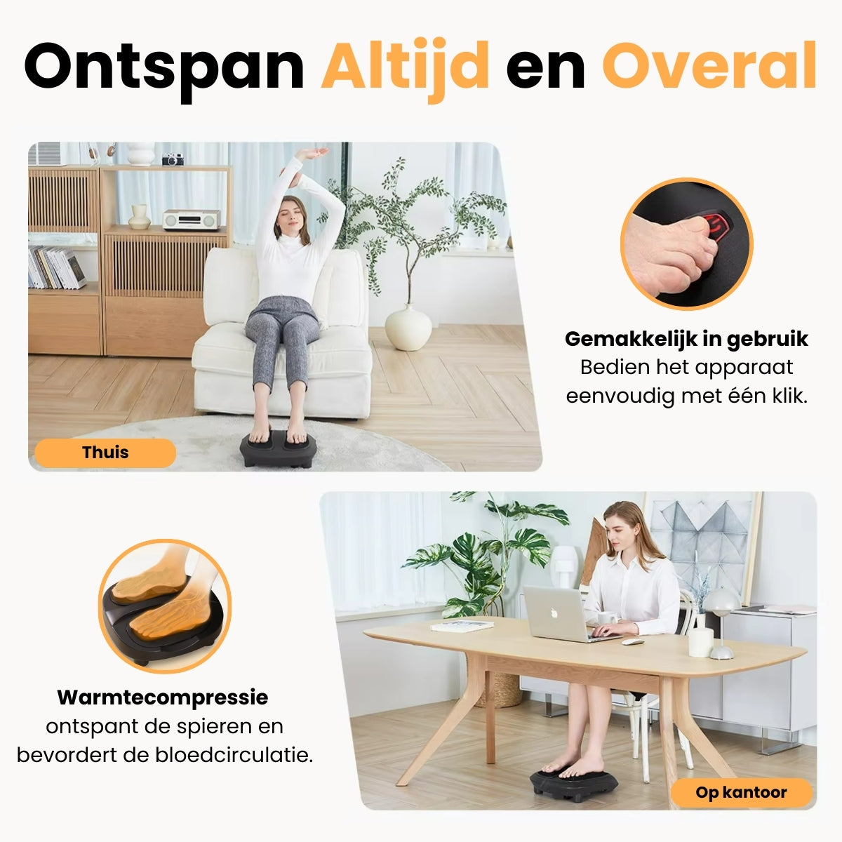 Luxe Voetmassager Met Verwarmingsfunctie
