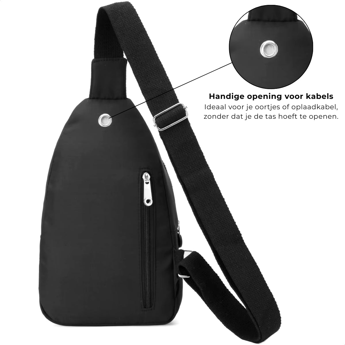 Boncy® Crossbody Schoudertas | Zwart