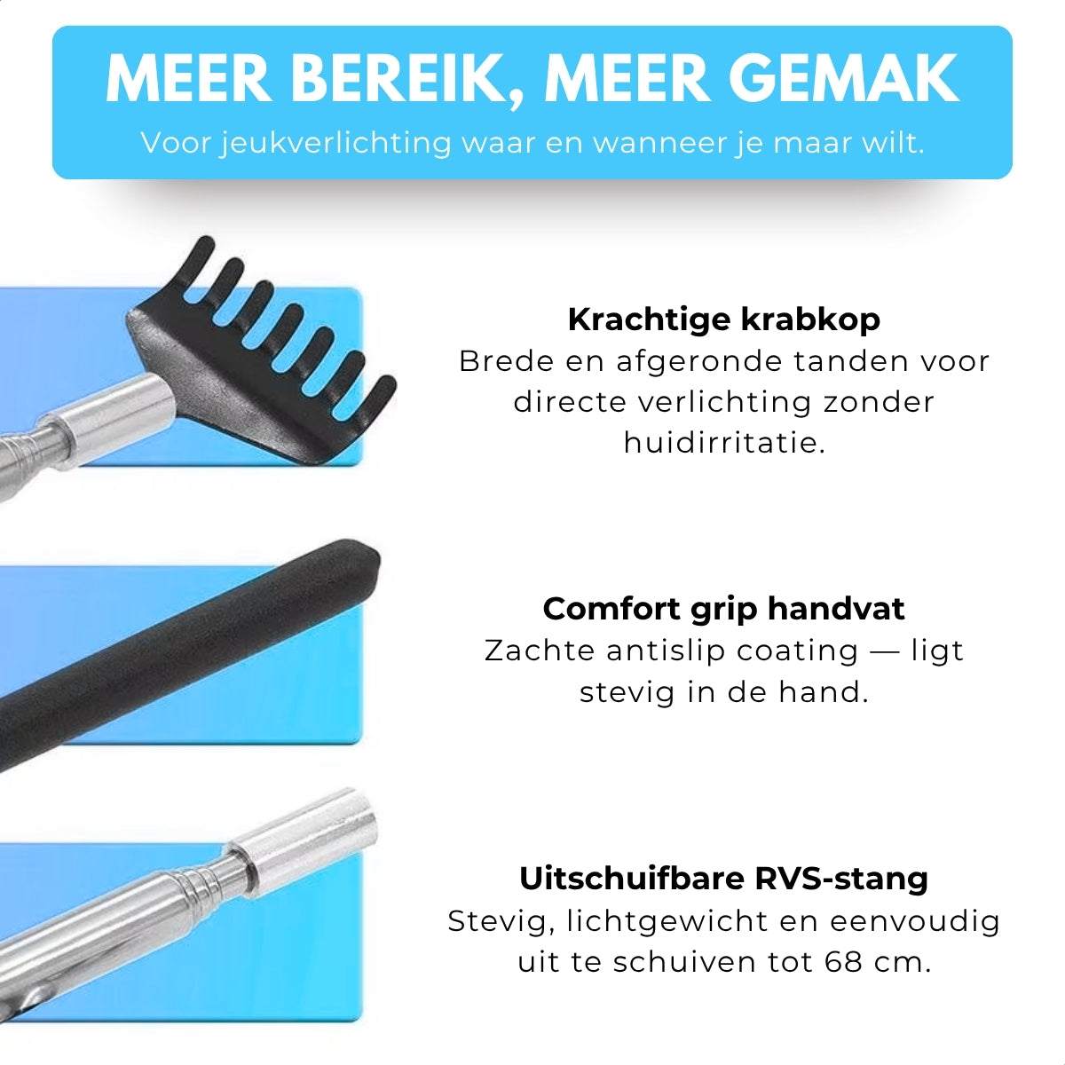 Boncy® Rugkrabber Uitschuifbaar