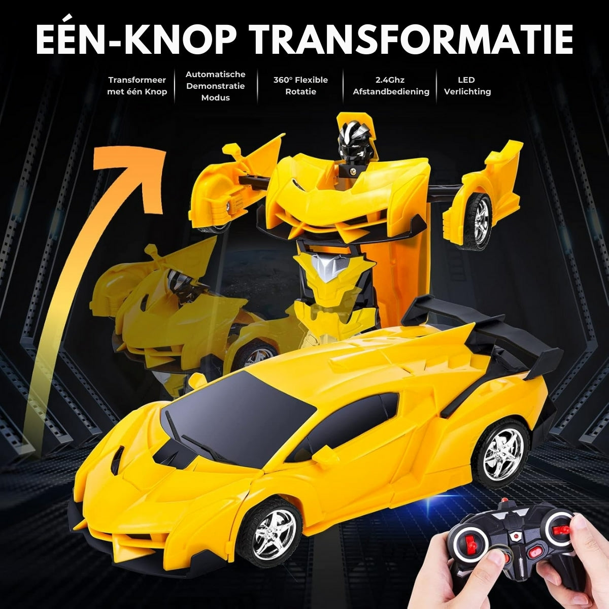 Bestuurbare Transformer Auto | Lambo Geel