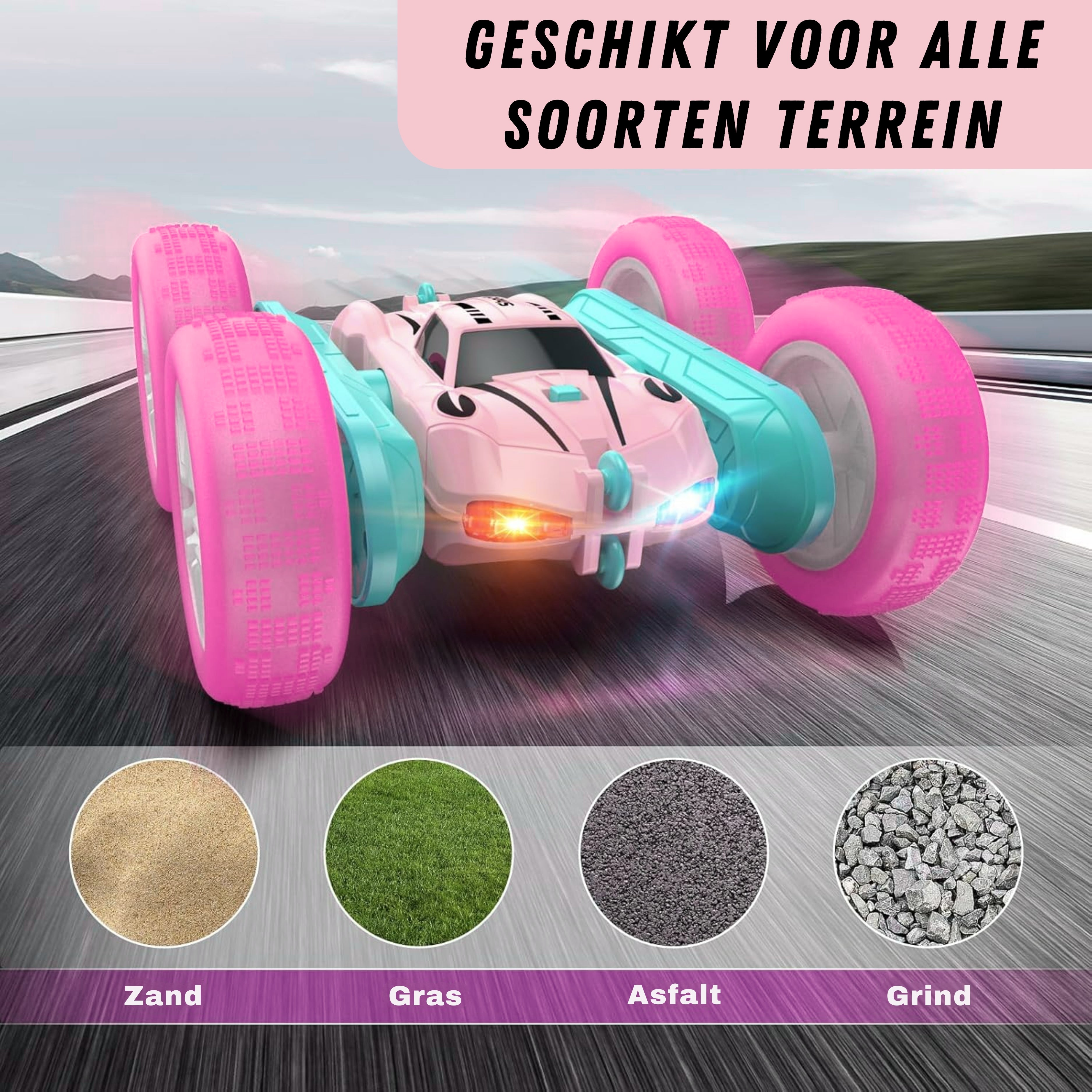 Bestuurbare Stunt Auto | Roze